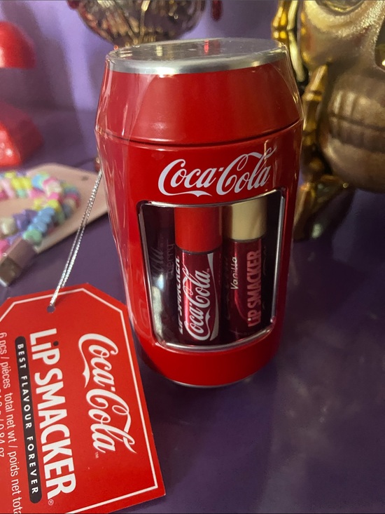 Coca Cola Accessories - Coca Cola Red Lip Smacker Tin - Coca Cola Flavored Lip Balm Set